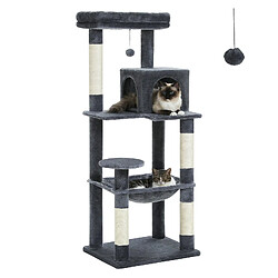 PAWZ Road Arbre à Chat 143 cm avec Hamac et Maison Gris Foncé L
