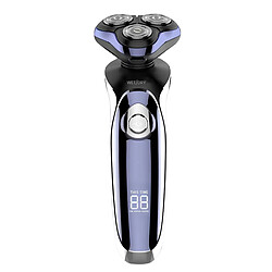 Avizar Rasoir Électrique Rechargeable avec Double Anneau Rotatif Usage à Sec ou Humide Noir / Bleu