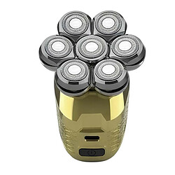 Avizar Rasoir Électrique 7 Têtes Rotatives Précis Rechargeable en Mode Humide et Sec Dorée
