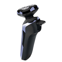 Avizar Rasoir Électrique Rechargeable avec Double Anneau Rotatif Usage à Sec ou Humide Noir / Bleu