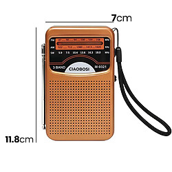 Acheter Avizar Radio Portable 3 Bandes FM / AM / SW Haute Précision et Compact Marron