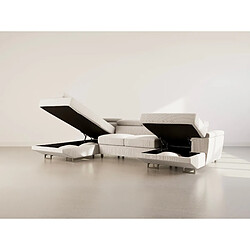 Bestmobilier Baoji - Canapé panoramique d'angle gauche 7 places convertible avec têtières et coffre en pas cher