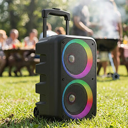 Avis Avizar Enceinte Bluetooth Portable 41×26cm Lumineuse 2x Haut-parleurs 5W avec Micro Noir