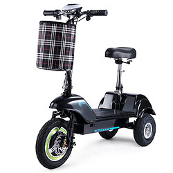 TWOFISH Trottinette Électrique Tricycle 350W - 48V15Ah, Vitesse 28km/h, Autonomie 30km, Pneus 12/10 Pouces, Siège Détachable ,lGlissez en Ville