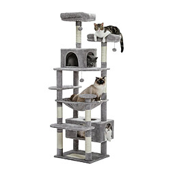 PAWZ Road Arbre à Chat Géant 184 cm avec Griffoir et Condo Noir L pas cher