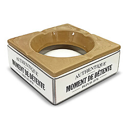 Grand Cendrier Céramique Carré- Authentique Moment De Détente- Quatre Encoches