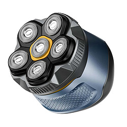 Avizar Rasoir Électrique à 6 Têtes Rotatives Rechargeable Usage à Sec ou Humide Noir / Bleu