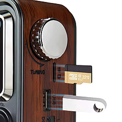 Avizar Radio Rétro Multi-bande FM / AM / SW avec Lecteur USB MP3 Noir / Argent pas cher