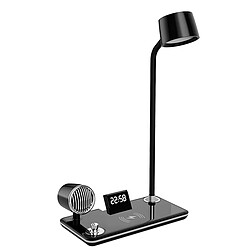 Avizar Lampe de table LED 3-en-1 avec Haut-parleur Bluetooth et Station de Charge Noir