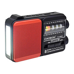 Avizar Radio 3 Bandes FM / AM / SW avec USB MP3 et Lampe LED Noir / Rouge pas cher