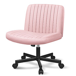 ALFORDSON Chaise à Pieds Croisés, Chaise de Bureau, Velours, Rose