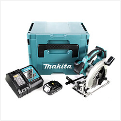 Makita DSS 611 RY1J Scie circulaire sans fil 18V 165 mm en Makpac + 1x 1,5Ah batterie + chargeur