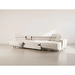 Acheter Bestmobilier Baoji - Canapé panoramique d'angle gauche 7 places convertible avec têtières et coffre en