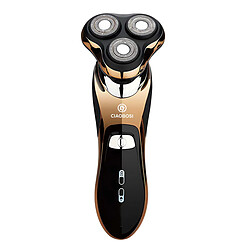 Avizar Rasoir Électrique Rechargeable avec Double Anneau Rotatif Usage à Sec ou Humide Noir / Or