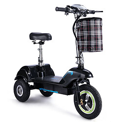 TWOFISH Trottinette Électrique Tricycle 350W - 48V15Ah, Vitesse 28km/h, Autonomie 30km, Pneus 12/10 Pouces, Siège Détachable ,lGlissez en Ville