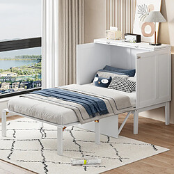 modfu Lit escamotable 90x200 cm, en bois, blanc