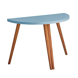 Ragaba, Mawi, table demi lune extensible, 55 x 110 x 75, Bleu Doux, pour 2 personnes
