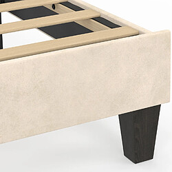 Idmarket Lit coquillage velours beige pas cher
