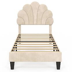 Avis Idmarket Lit coquillage velours beige