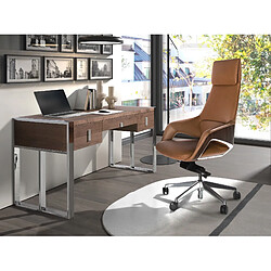 Acheter Angel Cerda Fauteuil de bureau pivotant en similicuir marron