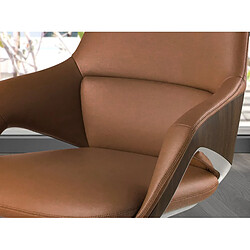 Angel Cerda Fauteuil de bureau pivotant en similicuir marron pas cher