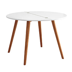 Ragaba, Mawi, table demi lune extensible, 55 x 110 x 75, Blanc, pour 2 personnes