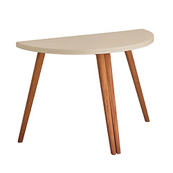 Ragaba, Mawi, table demi lune extensible, 55 x 110 x 75, Beige Brun, pour 2 personnes