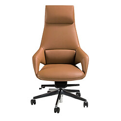 Angel Cerda Fauteuil de bureau pivotant en similicuir marron