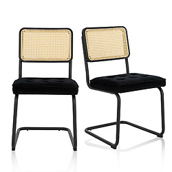 Smartue Lot de 2 Chaises -Réinventez vos repas avec une chaise au confort raffiné-Noir