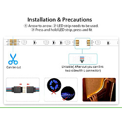 Acheter Ruban Led RGB, Télécommande + App. Bluetooth, Synchronisation Musique, 16 millions de couleurs, USB, Recoupable