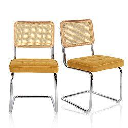 Smartue Lot de 2 Chaises -Réinventez vos repas avec une chaise au confort raffiné-Jaune
