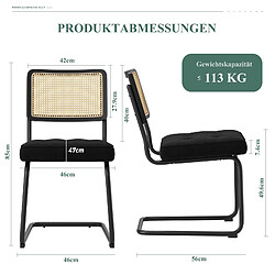 Smartue Lot de 2 Chaises -Réinventez vos repas avec une chaise au confort raffiné-Noir pas cher