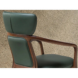 Angel Cerda Fauteuil en similicuir vert foncé pas cher