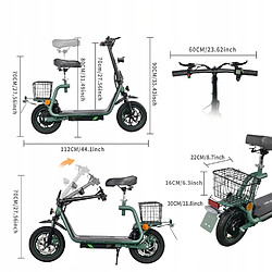 Trottinette Électrique TwoFish M5 Pro, Moteur 500W, Batterie 48V 13Ah, Vitesse Max 40km/h, Autonomie 40km, Opones 12", Freins à Disque Double, Pliable avec Panier pas cher
