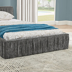 modfu Lit enfant 90x200 cm, en tissu, gris foncé