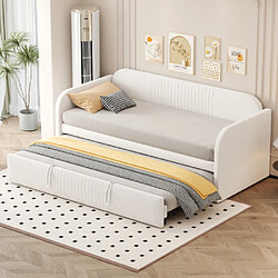 modfu Lit gigogne 90x190 cm, en lin, beige