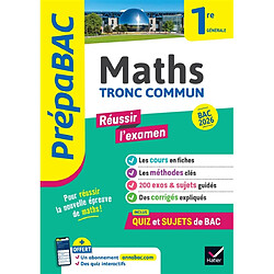 Maths tronc commun, 1re générale : bac 2026