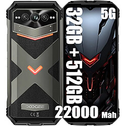 DOOGEE VMAX Pro 5G Smartphone lncassable 32Go+512Go 22000mAh 6.58 Pollici Téléphones Portables - Gris