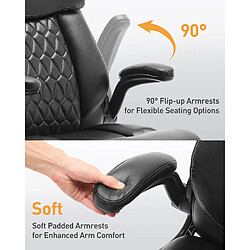 Acheter Smartue Chaise de bureau ergonomique grande taille, accoudoirs relevables, soutien lombaire réglable, Noir
