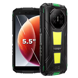 DOOGEE Fire 3 Max, smartphone robuste, 32 Go + 256 Go, écran HD+ 5,5", éclairage de camping, batterie 8350 mAh, appareil photo UNISOC T7250 48 MP, NFC, Android 15, vert