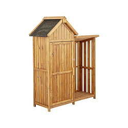 Habitat Et Jardin Armoire de jardin en bois avec range-bûches Noé - 136 x 57 x 170 cm - Marron