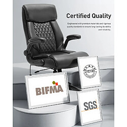 Acheter Smartue Chaise de bureau ergonomique grande taille, accoudoirs relevables, soutien lombaire réglable, Noir