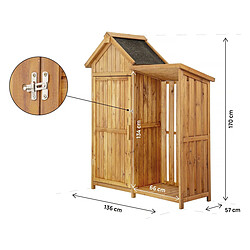 Acheter Habitat Et Jardin Armoire de jardin en bois avec range-bûches Noé - 136 x 57 x 170 cm - Marron