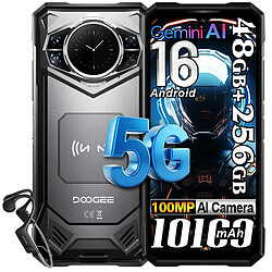 Doogee S200 VIP 5G Smartphone Robuste 48Go + 256Go 10100mAh/33W 100MP AI Caméra 6,72''+1.32" Double Écran IP68 Téléphone NFC GPS - Gray