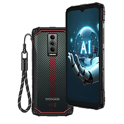 DOOGEE Blade10 Energy, smartphone robuste, 4 Go + 128 Go, Gemini AI, boîtier ultra-fin de 10,7 mm, batterie de 6150 mAh, rouge.