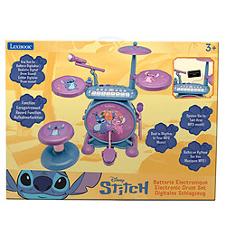 Lexibook Batterie électronique lumineuse complète avec clavier, cymbales et tabouret Stitch