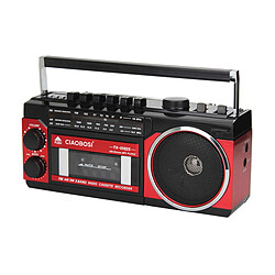 Avizar Radio 3 Bandes FM / AM / SW avec Lecteur Cassette et Bluetooth Poignet Solide Noir / Rouge