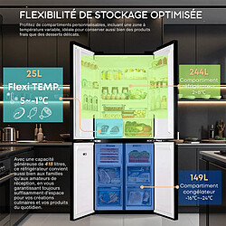Acheter Linarie Réfrigérateur Congélateur Multi-portes LSCD430BLACK 418 Litres - Verre noir