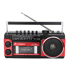 Avizar Radio 3 Bandes FM / AM / SW avec Lecteur Cassette et Bluetooth Poignet Solide Noir / Rouge