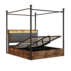 Acheter modfu Lit coffre 140x190 cm avec LED, en métal, noir